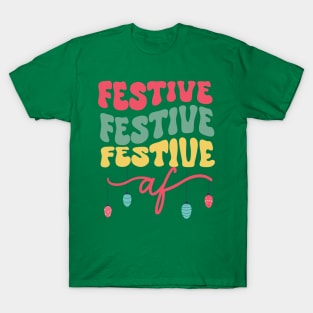 Festive Colorful Christmas Text T-Shirt